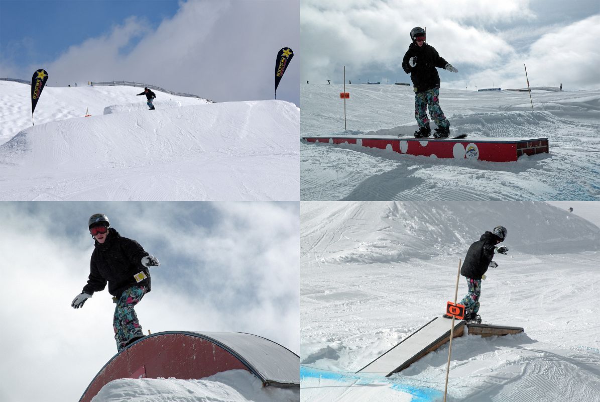 12C Peter Ryan On The Flat Boxes In The Terrain Park At Banff Sunshine Ski Area